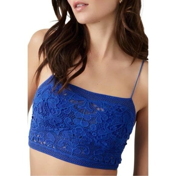 New Free People Intimately FP Lace Bralette in Blue Size S - Picture 2 of 7